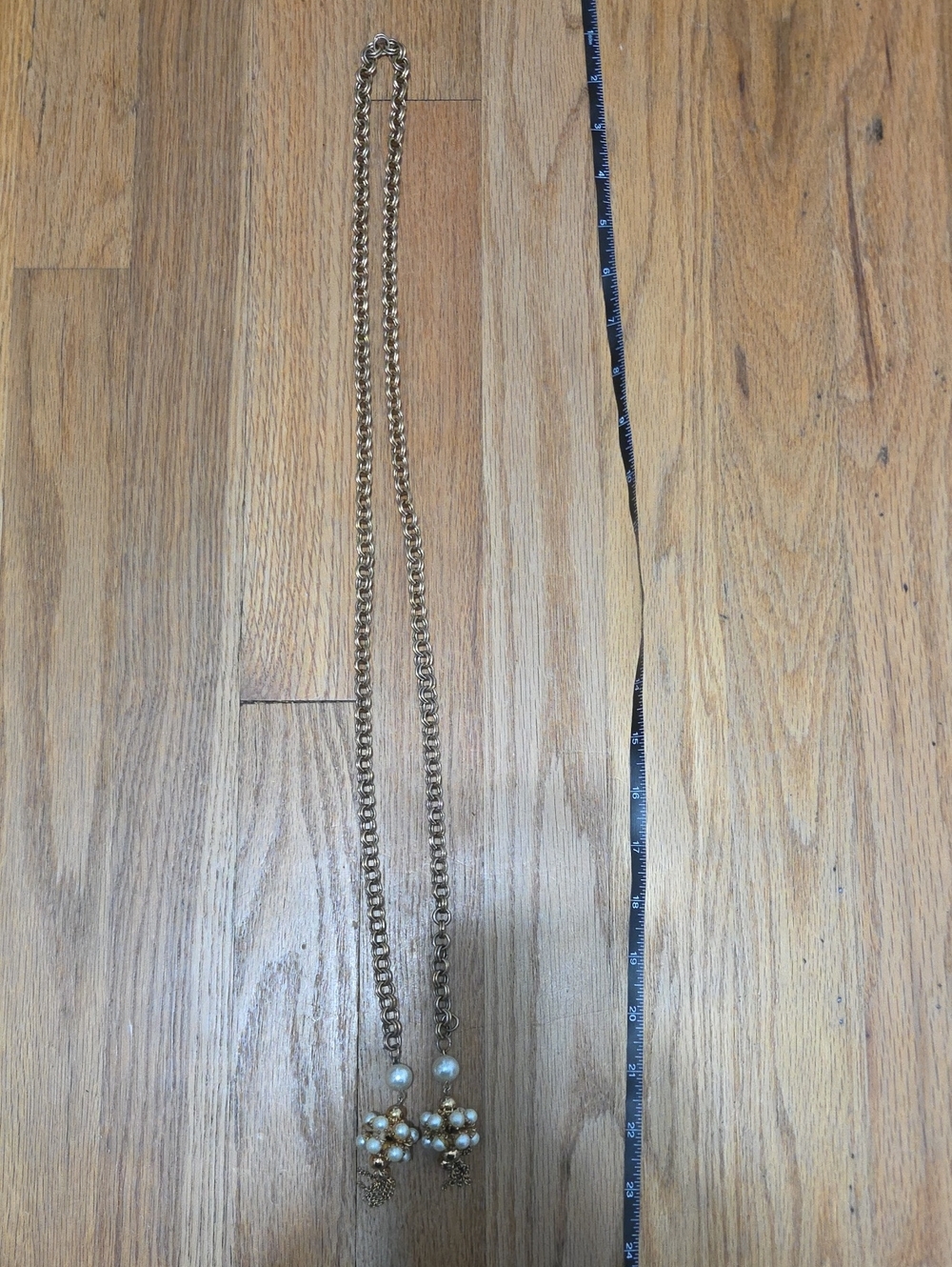 Gold Pearl Cluster Long Chain - Women Jewelry